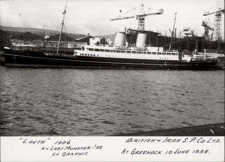 Photograph of Louth (ex Lady Munster), British and Irish Steam Packet Company card