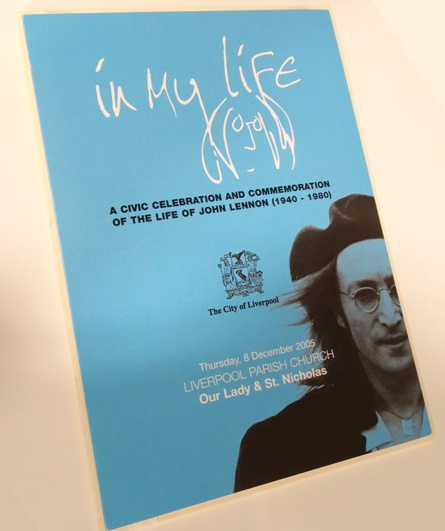 Order of Service, A Civic Celebration and Commemoration of the life of John Lennon, 2005 card