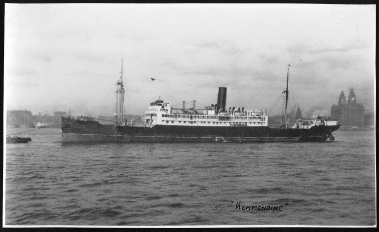 Photograph of Kemmendine, Henderson Line (British and Burmese Steam Navigation Company) card