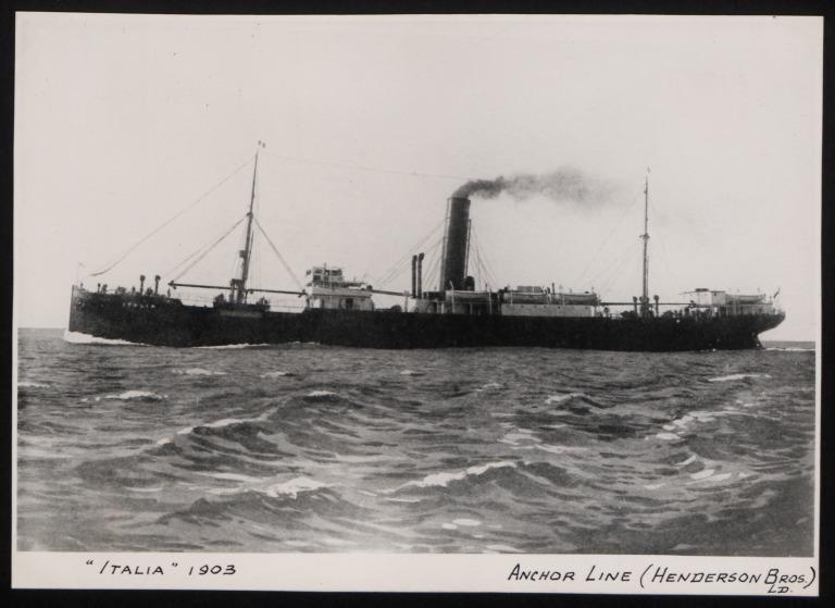 Photograph of Italia, Anchor Line card