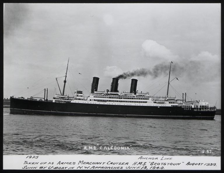 Photograph of Caledonia, Anchor Line card