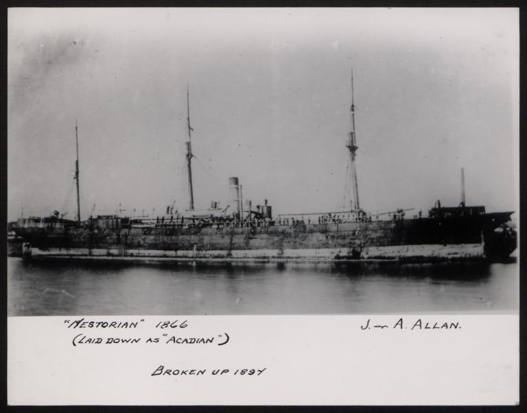 Photograph of Nestorian, Allan Line card