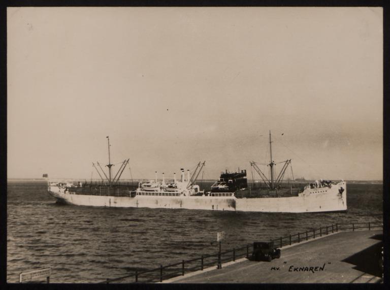 Photograph of Eknaren, Rederi A/B Transatlantic G Carlsson card