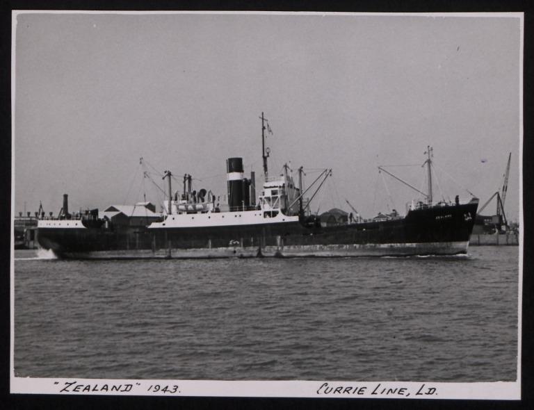 Photograph of Zealand, Currie Line card