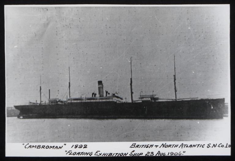 Photograph of Cambroman, Dominion Line card