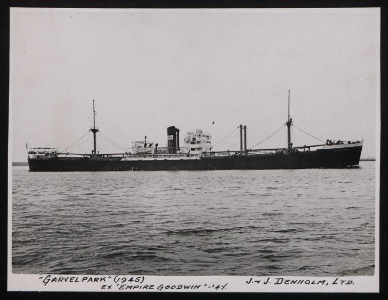 Photograph of Garvelpark (ex Empire Goodwin), J and J Denholm card