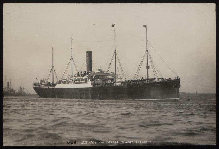Photograph of Ultonia, Cunard Line card