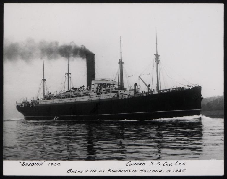 Photograph of Saxonia, Cunard Line card
