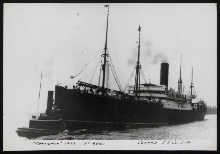 Photograph of Pannonia, Cunard Line card