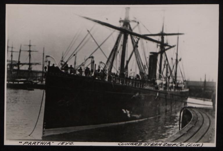 Photograph of Parthia, Cunard Line card