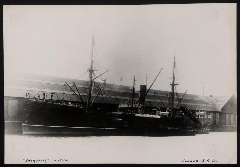 Photograph of Saragossa, Cunard Line card
