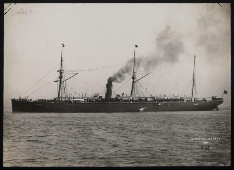 Photograph of Scythia, Cunard Line card