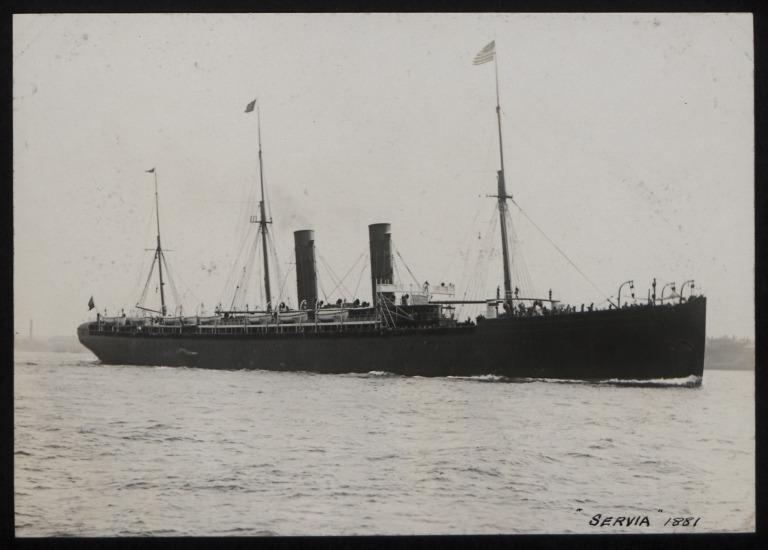 Photograph of Servia, Cunard Line card