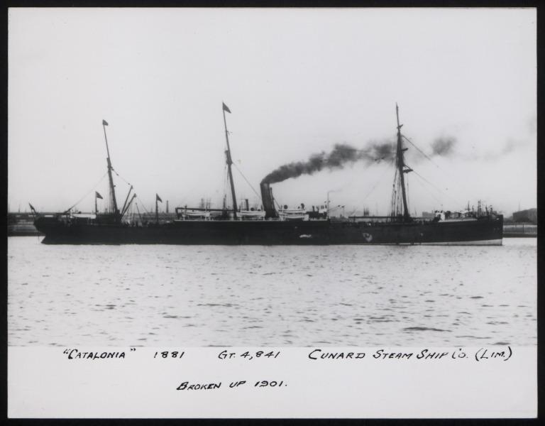 Photograph of Catalonia, Cunard Line card