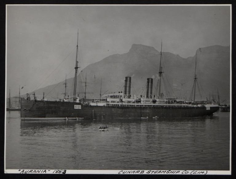 Photograph of Aurania, Cunard Line card