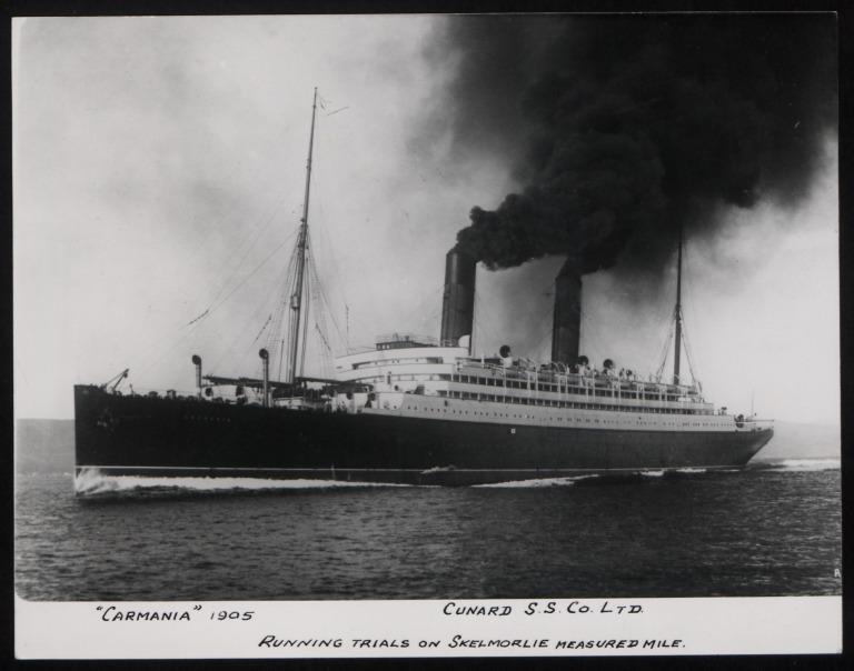 Photograph of Carmania, Cunard Line card