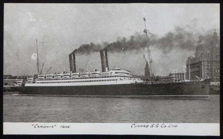 Photograph of Caronia, Cunard Line card