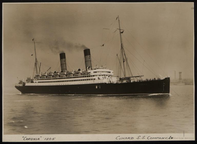 Photograph of Caronia, Cunard Line card