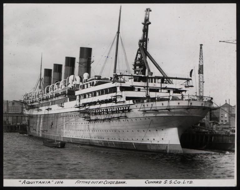 Photograph of Aquitania, Cunard Line card