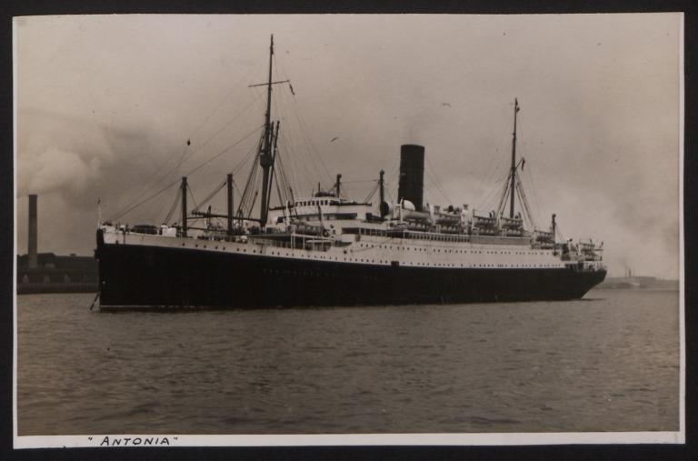 Photograph of Antonia, Cunard White Star Line card
