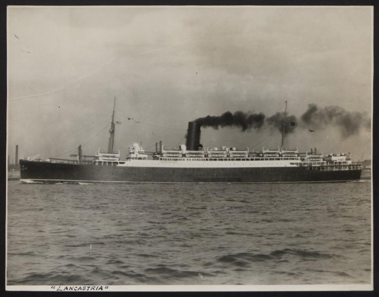Photograph of Lancastria, Cunard White Star Line card