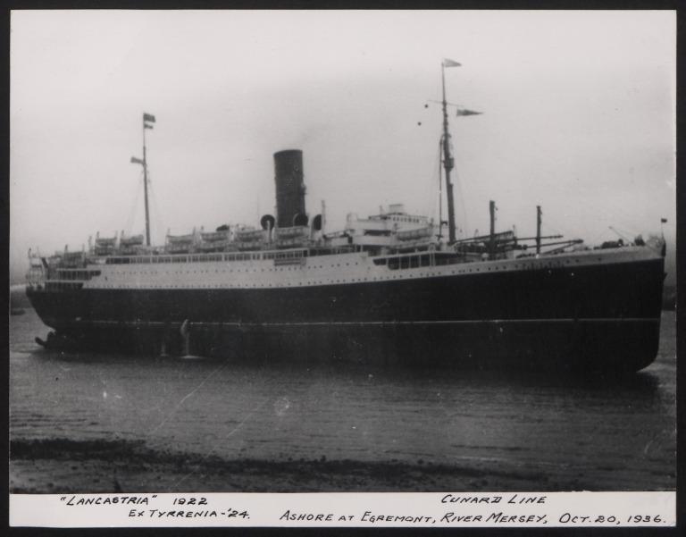 Photograph of Lancastria, Cunard White Star Line card