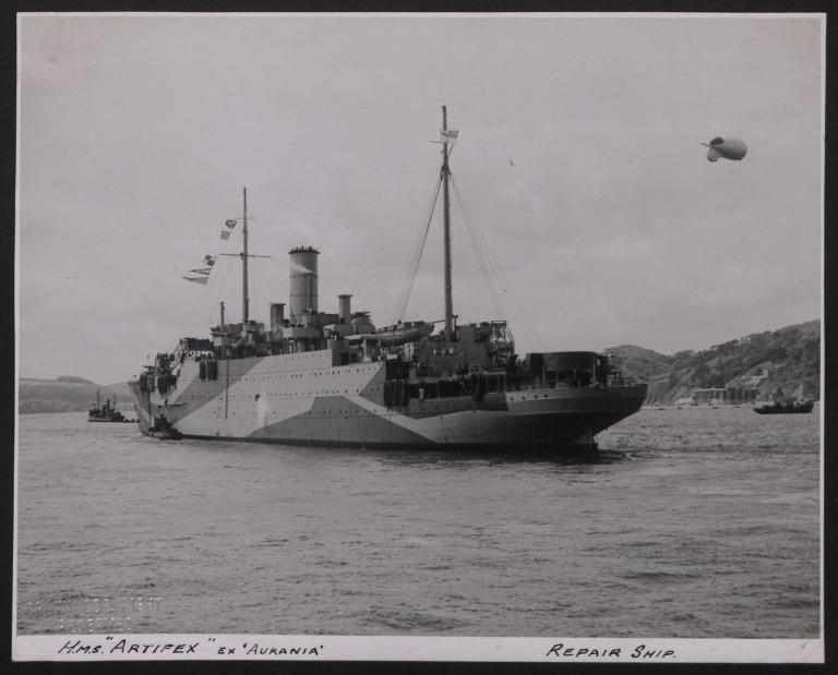 Photograph of Artifex, Cunard White Star Line card