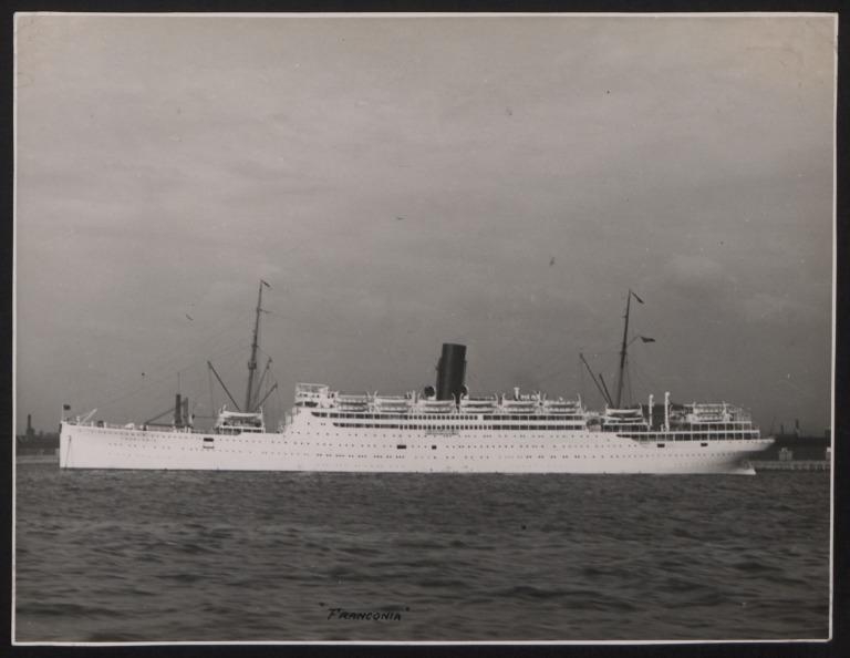 Photograph of Franconia, Cunard White Star Line card