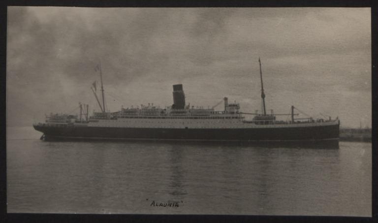 Photograph of Alaunia, Cunard White Star Line card