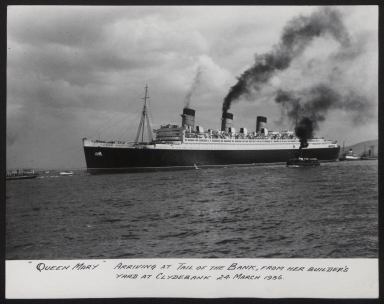 Photograph of Queen Mary, Cunard White Star Line card