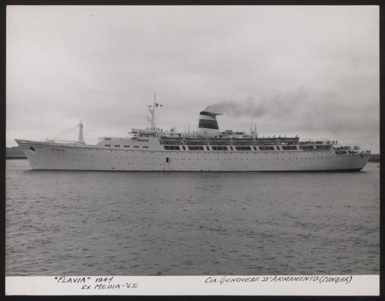 Photograph of Flavia, Cunard White Star Line card