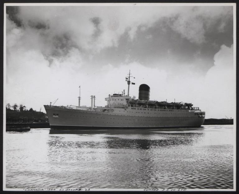 Photograph of Carmania (ex Saxonia), Cunard White Star Line card