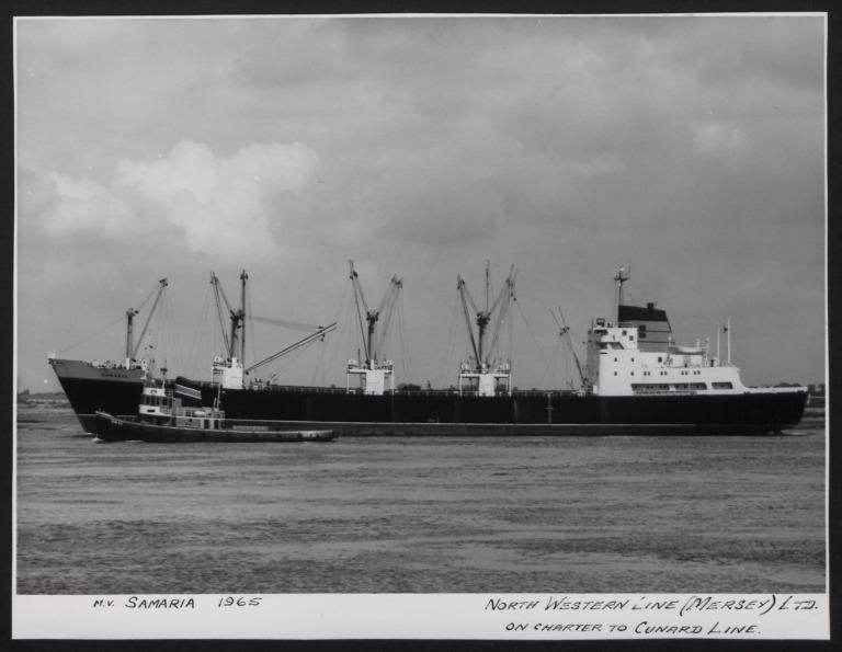 Photograph of Samaria, Cunard White Star Line card