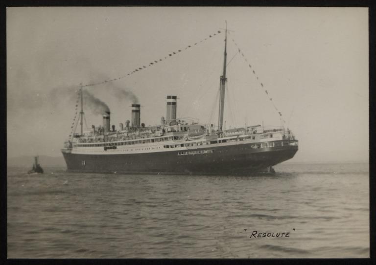 Photograph of Resolute (ex Brabantia, ex William O'swald, r/n Lomardia), Hamburg Amerika Line card