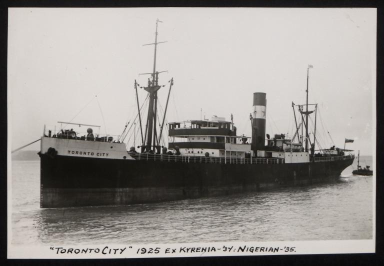 Photograph of Toronto City (ex Kyrenia), Bristol City Line card