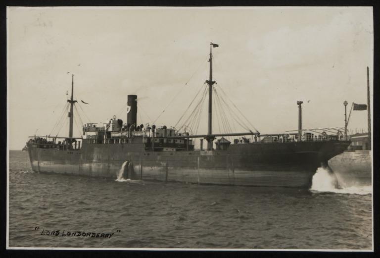 Photograph of Lord Londonderry, Ulster Steamship Company card