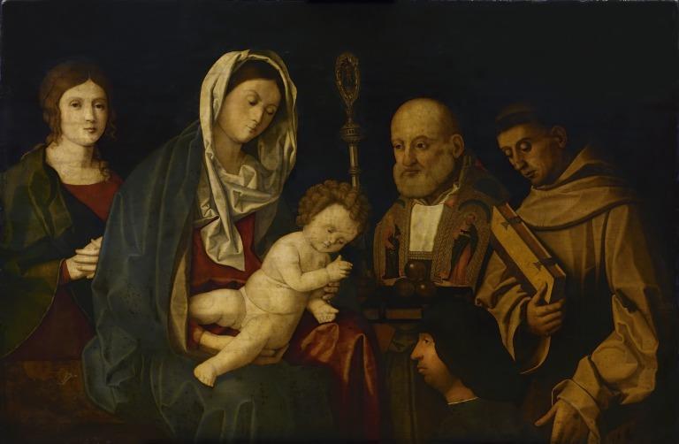 Madonna and Child with Saints Catherine, Nicholas and Francis card