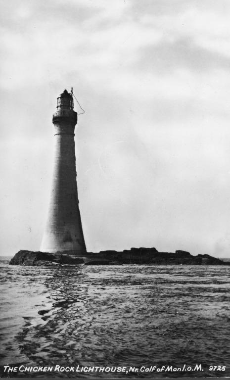 Photograph of Chicken Rock Lighthouse, Isle of Man card