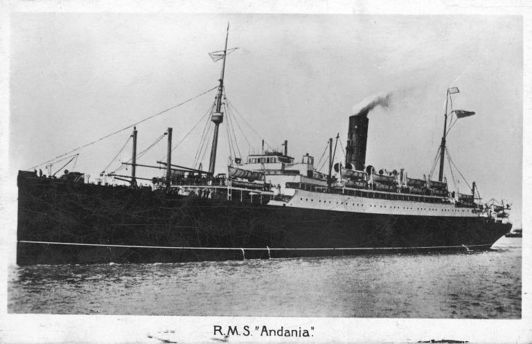 Postcard of RMS Andania II, Cunard. | National Museums Liverpool