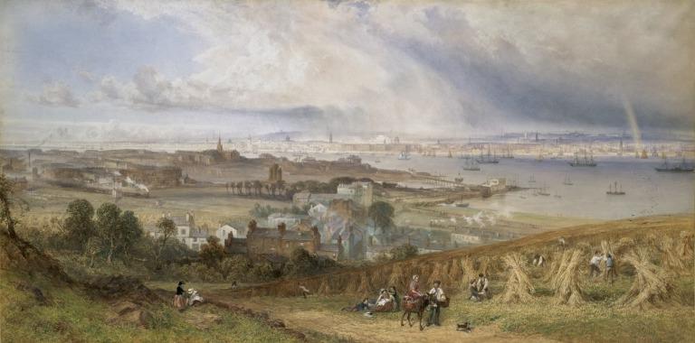 Liverpool from Tranmere, 1863 card