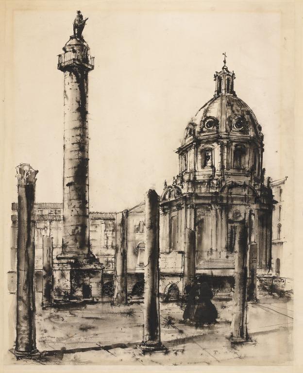 Roman Forum with Column and Church card