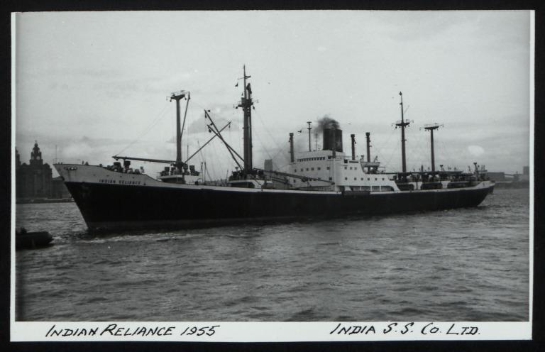 Photograph of Indian RelIance, India Steamship Company card