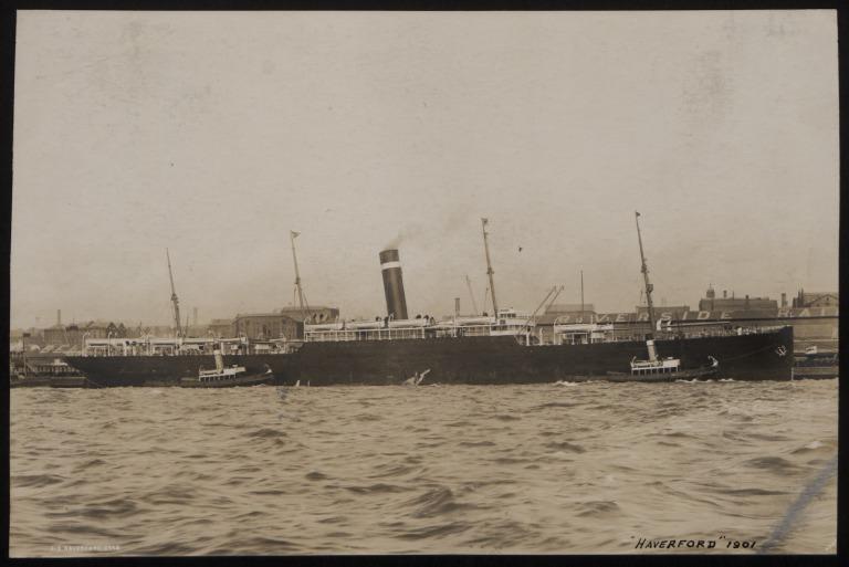 Photograph of Haverford, Red Star Line (International Navigation Company) card