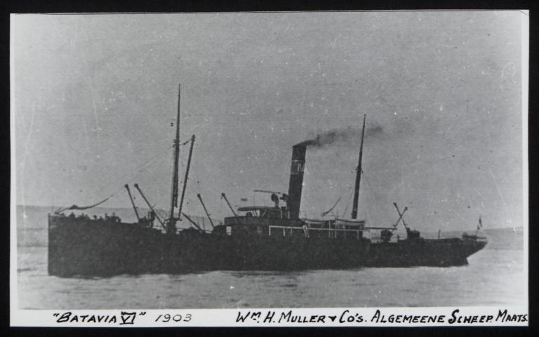 Photograph of Batavier Vi (r/n Gibel Zerjon, Florida), W H Muller and Co card