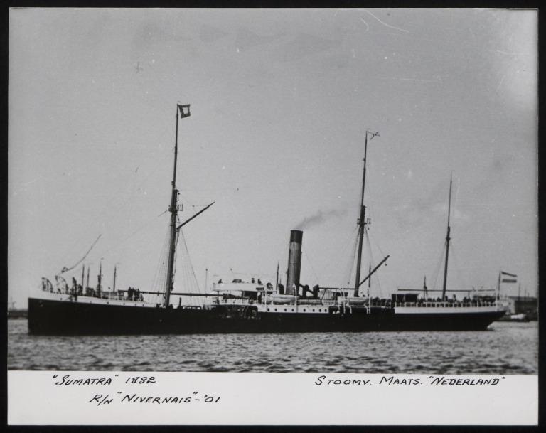 Photograph of Sumatra (r/n Nivernais), Stoomvaart Maatschappij Nederland card
