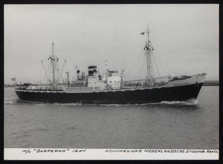 Photograph of Sarpedon, Koninklijke Nederlandsche Stoomboot Maatschappij card