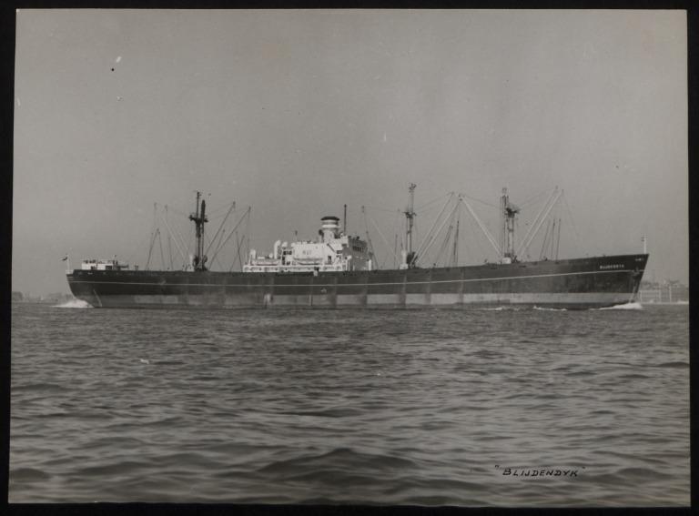 Photograph of Blijdendyk (ex Fort Orange, Launched as Tobias Lear), Holland Amerika Line card