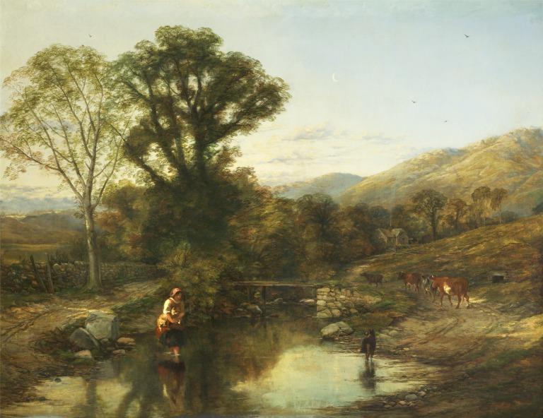Landscape, Morning (Crossing the Stream) card