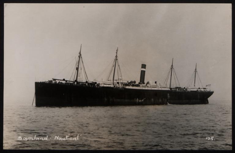 Photograph of Samland, Red Star Line (international Navigation Company) card