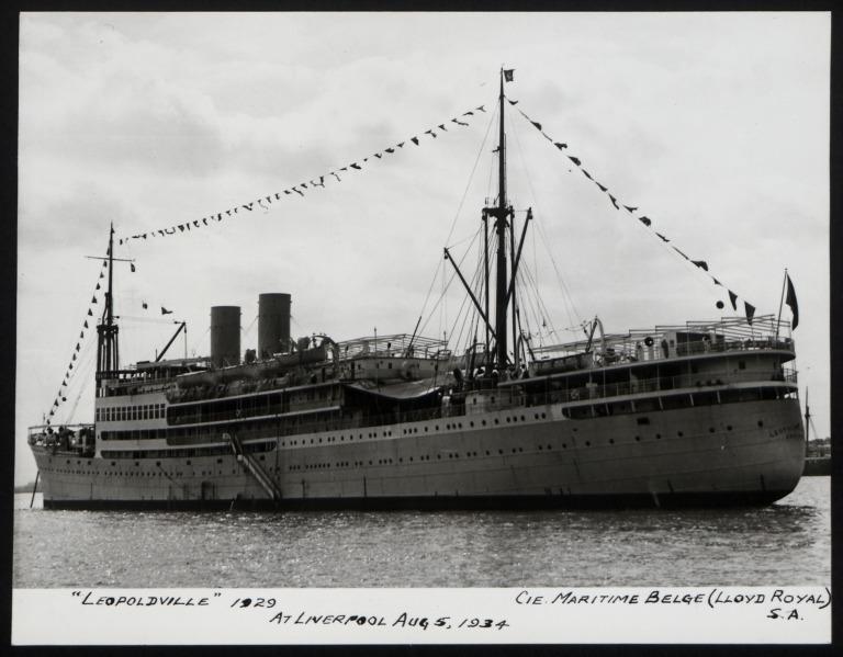 Photograph of Leopoldville, Cie Maritime Belge (Lloyd Royal) S A card